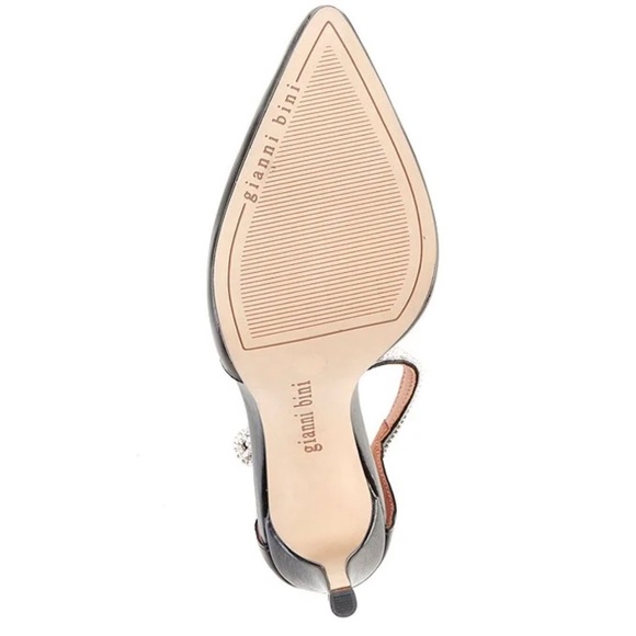 Gianni Bini Jesika Leather Rhinestone Bling Ankle Strap Pumps - Picture 2 of 6